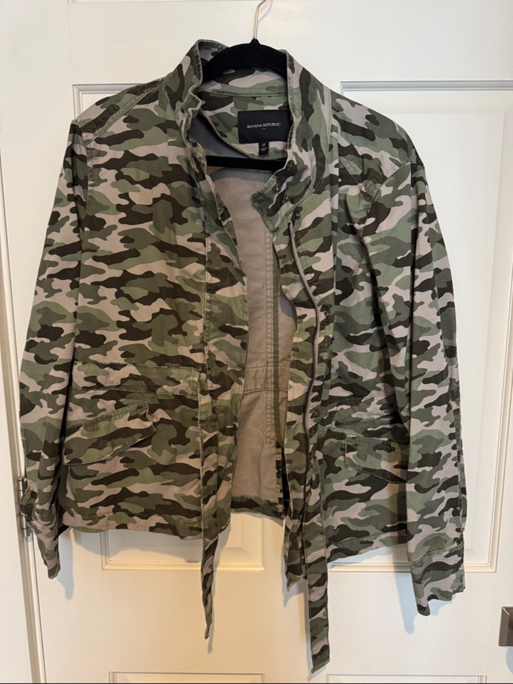 Banana Republic Green and Tan Camo Utility Jacket